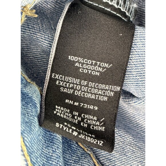 Boom Boom Jeans Womens Denim Trucker Jacket M Vintage Y2K Studded Distressed - Picture 10 of 10